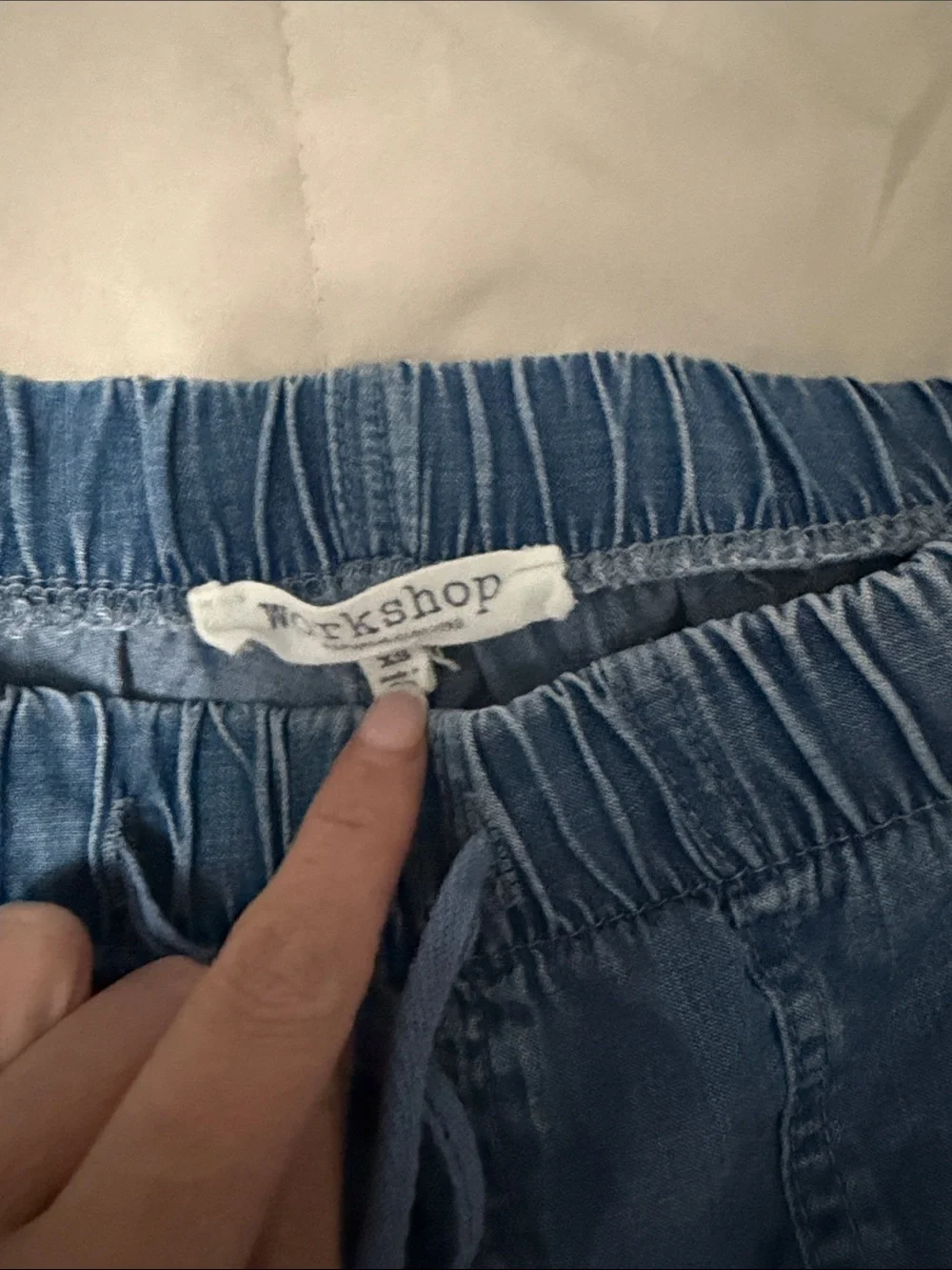 Workshop Republic Clothing Blue Elastic Waist Denim Shorts